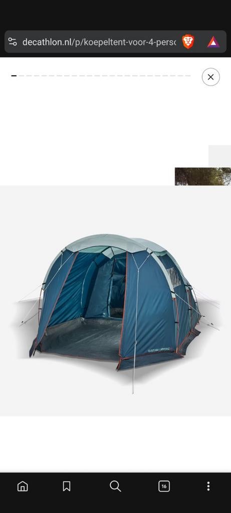 Quechua Arpenaz 4.1 Koepeltent - Zo goed als nieuw, Caravans en Kamperen, Tenten, Ophalen, Zo goed als nieuw, Tot en met 4