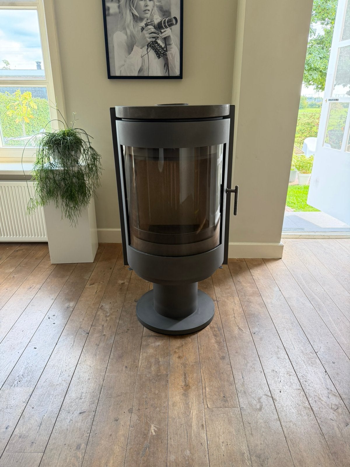 Justus R 9kW 360 Graden Draaibaar Speksteenkachel Houtkachel, Houtkachel, Ophalen of Verzenden, Zo goed als nieuw, Vrijstaand