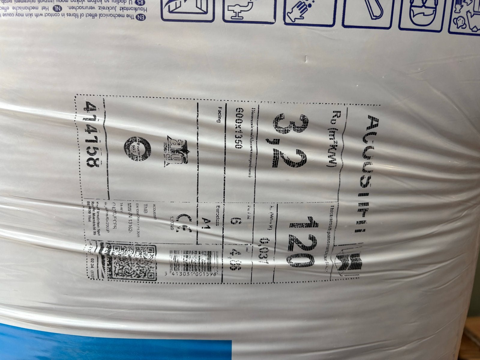 Knauf Acoustifit isolatie Glaswol 120mm -, Ophalen, 12 cm of meer, Nieuw, 15 m² of meer