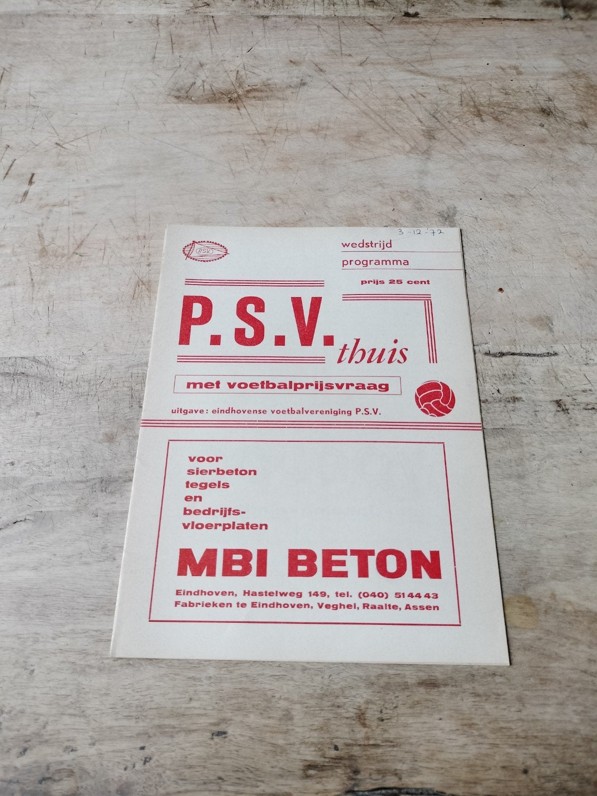 Programmaboekje PSV FC Utrecht 1972-73, Verzamelen, Ophalen of Verzenden, Gebruikt, Poster, Plaatje of Sticker