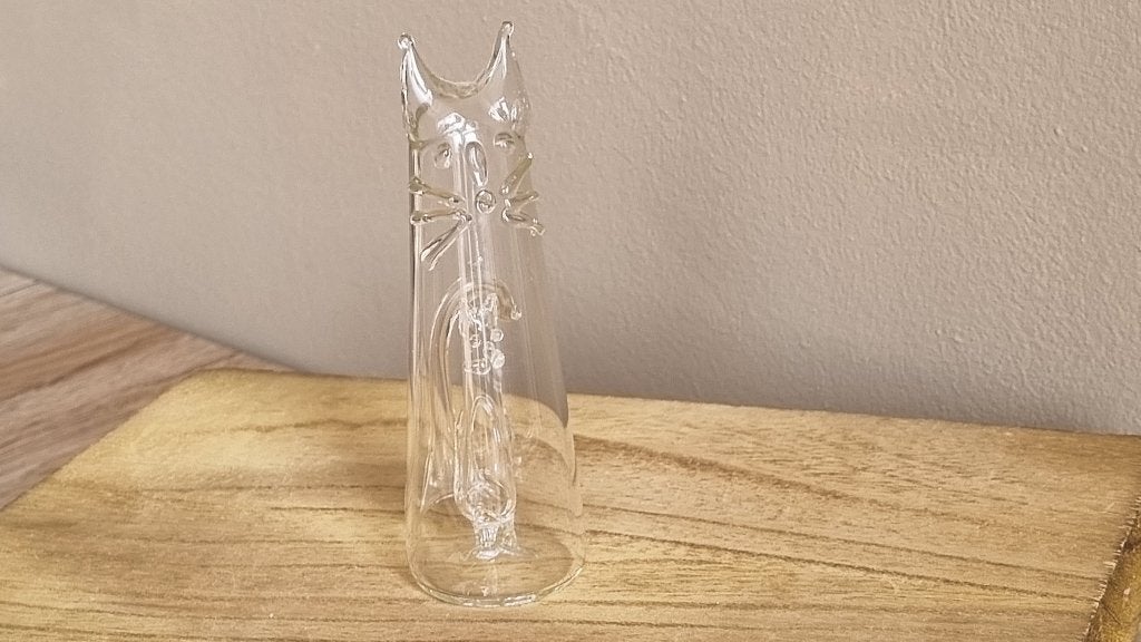 Prachtige Vintage Glas Art Poes in Poes van Robert Niederer, Verzenden