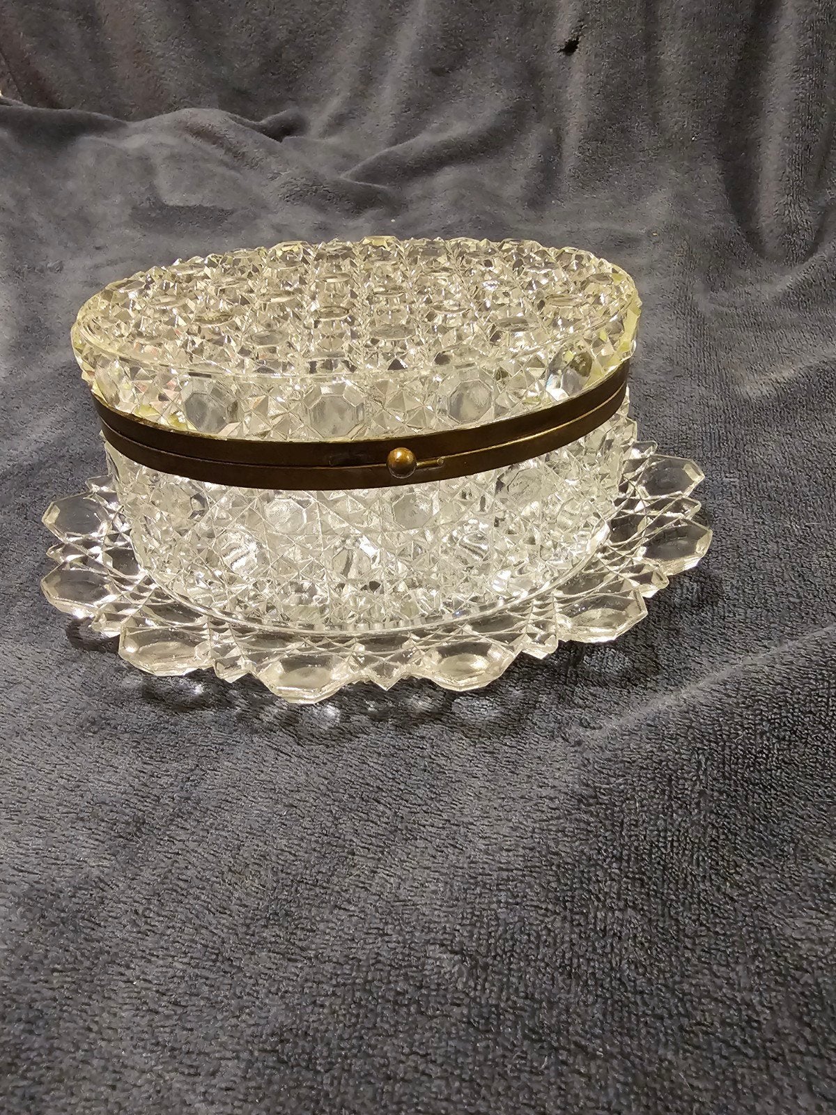 glazen bonbon/sieraden doos uit de jaren 30, Ophalen of Verzenden