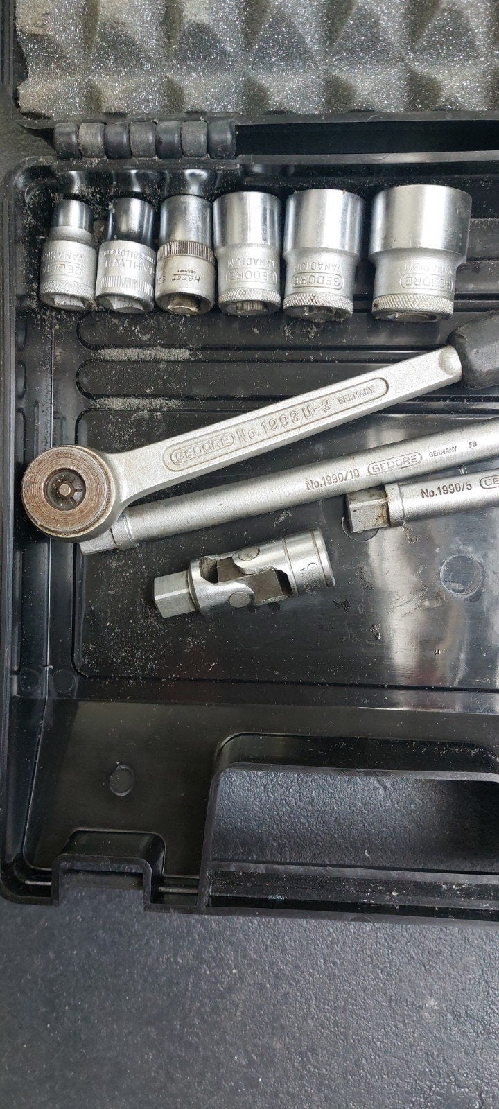 Gedore ratelset met 6 doppen, Ophalen of Verzenden, Gebruikt, Gereedschapsset