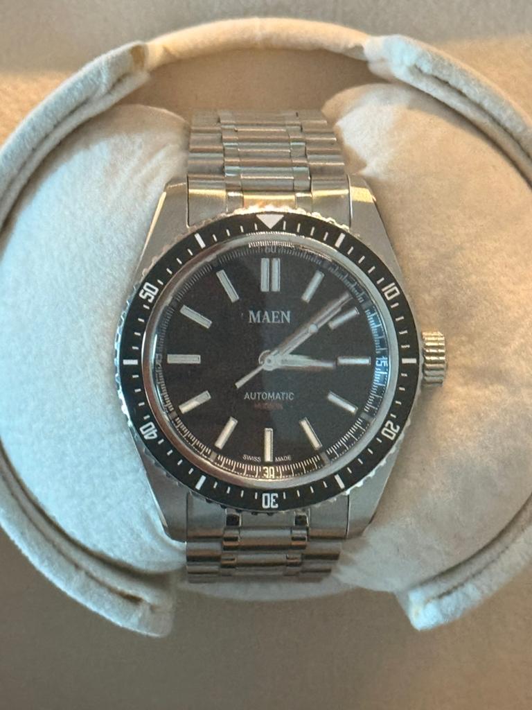 MAEN Hudson 38 MK4 - Jet Black No Date, Overige merken, Overige materialen, Polshorloge, Ophalen of Verzenden