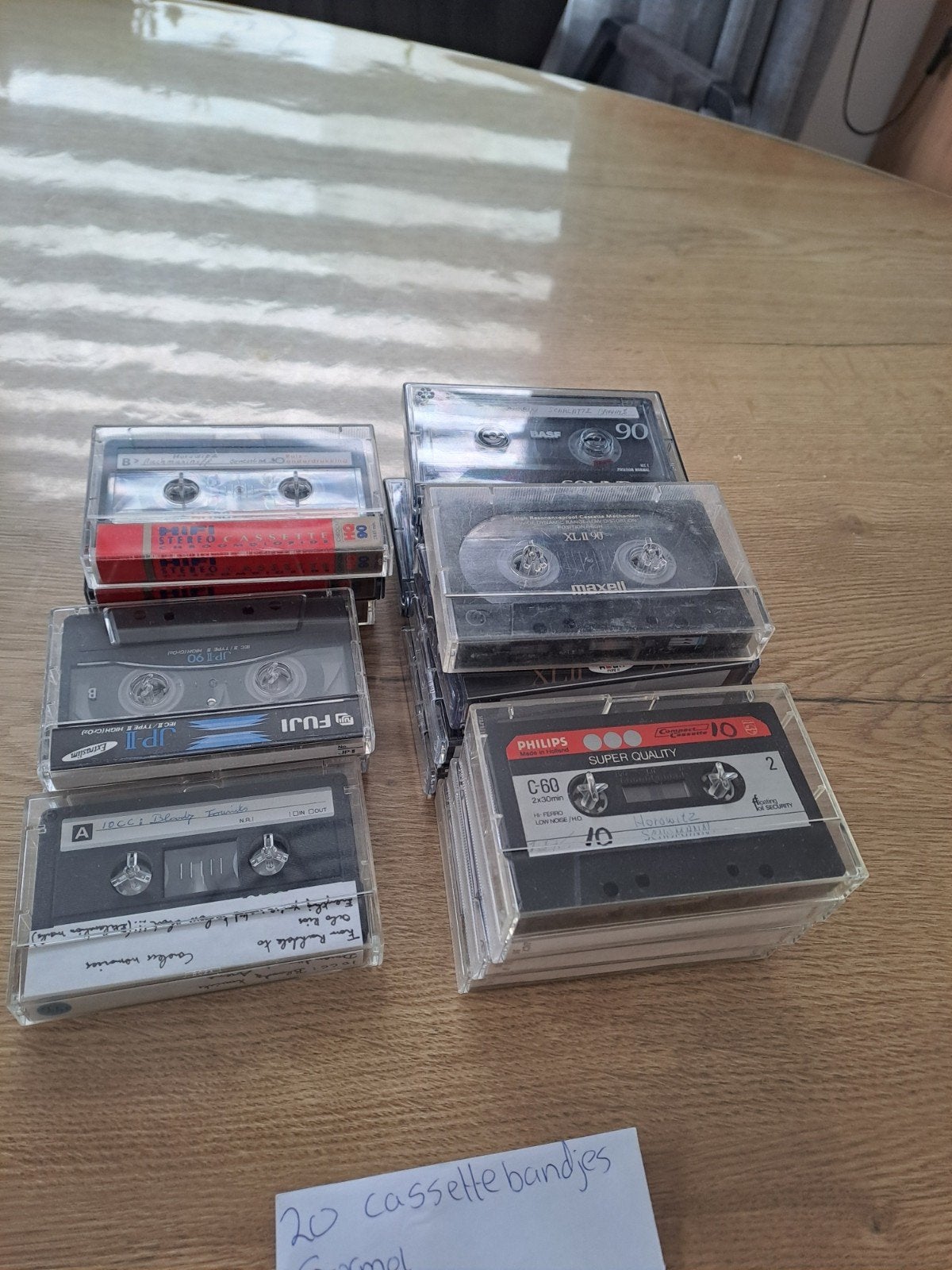 20 cassettebandjes met nokjes/lipje. o.a basf en maxell, Ophalen of Verzenden