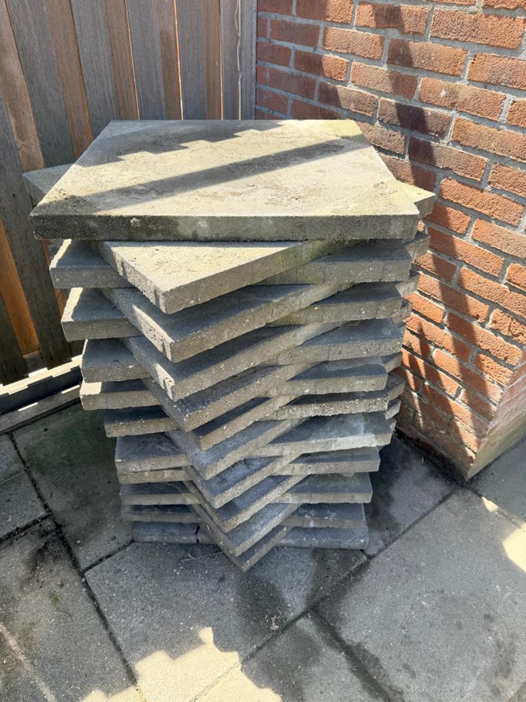 19x betontegel 60x60x4, Ophalen, Gebruikt, 10 m² of meer, Beton