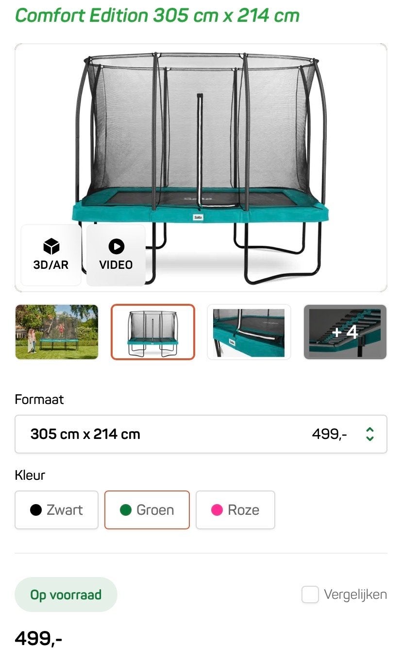 Gratis Salta Comfort Edition Trampoline 305x214 cm, Ophalen, Gebruikt