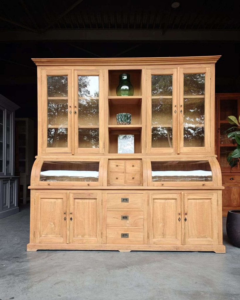 Grote teakhouten grutterskast | Apothekerskast teak #7291, -, 200 cm of meer, -, Ophalen of Verzenden