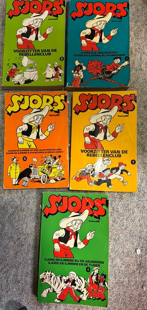 Sjors stripboeken - 5 stuks, Boeken, Meerdere stripboeken, Ophalen of Verzenden, Gelezen
