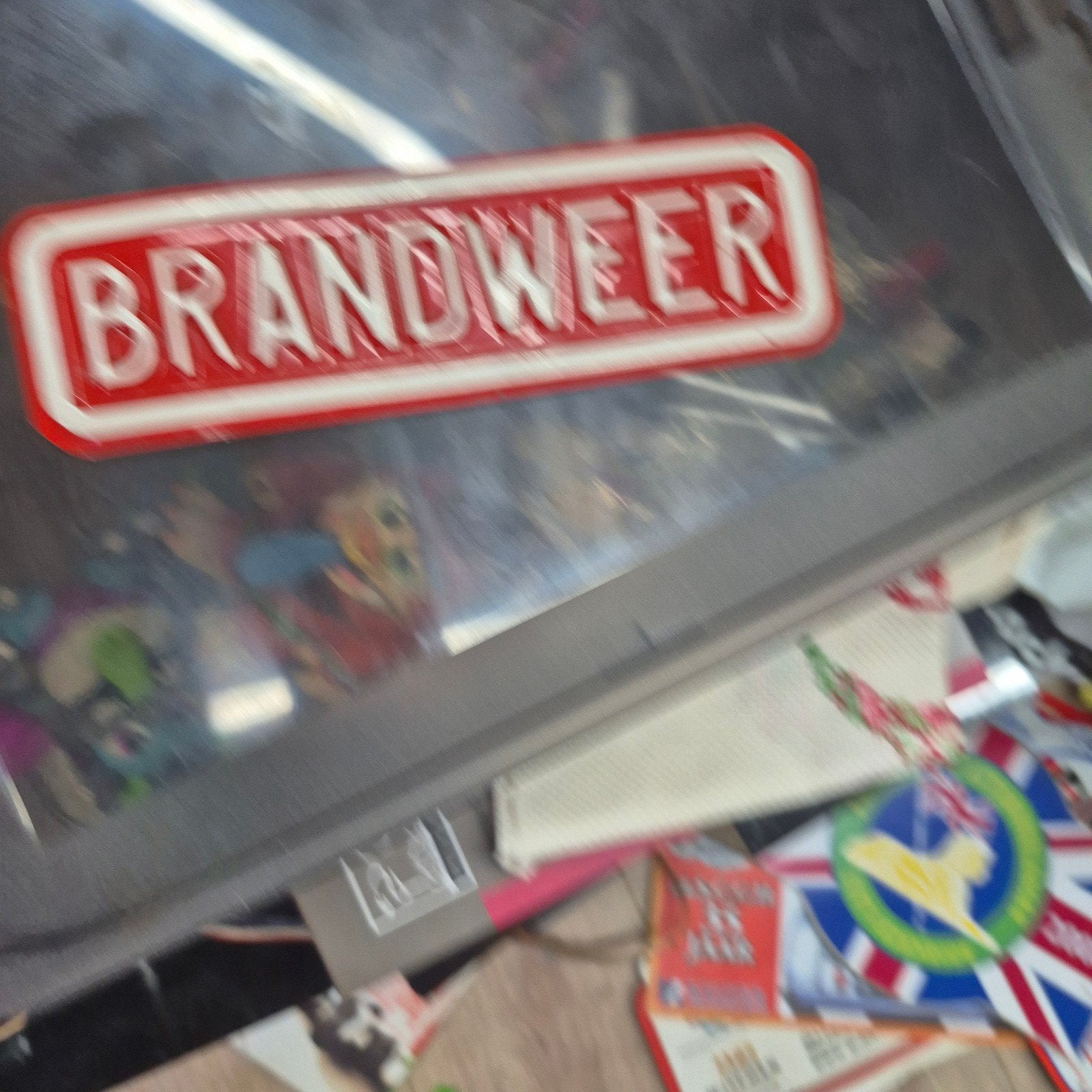 Vintage Brandweer metalen bord - Decoratie, Ophalen of Verzenden, Gebruikt