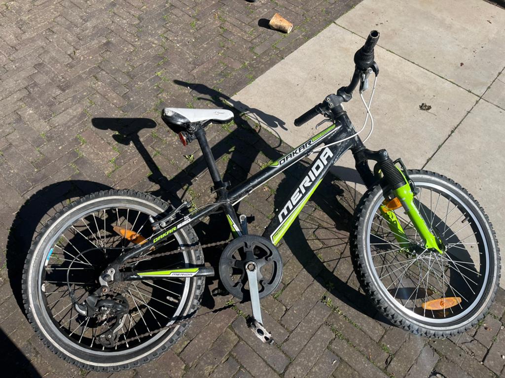 Merida Dakar Mountainbike 20 inch - Zwart/Groen, Ophalen, Zo goed als nieuw, Velgrem, 20 inch of meer