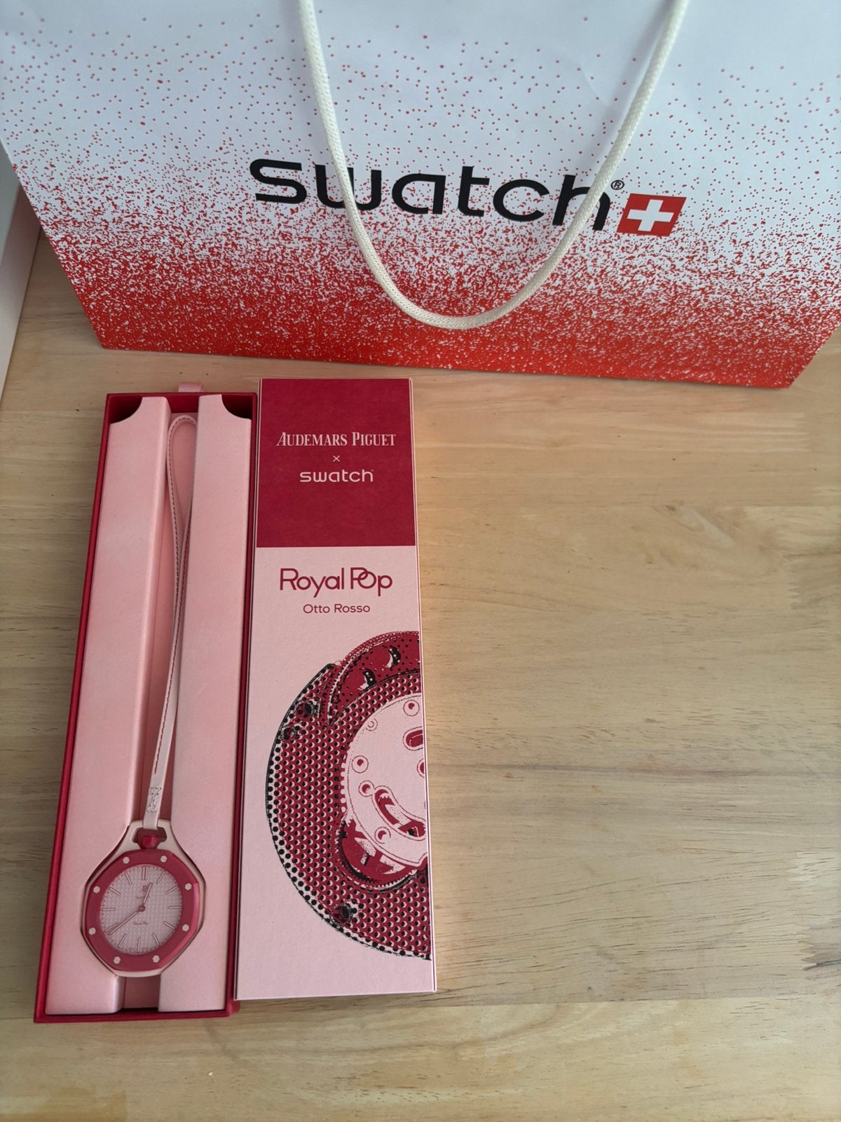 Ap x Swatch pocketwatch, Leer, Swatch, Nieuw, Ophalen of Verzenden