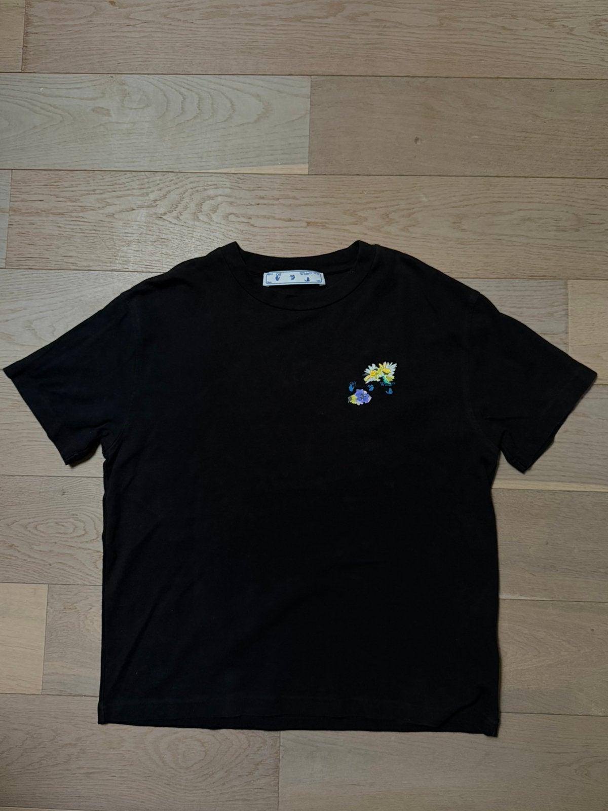 Origineel Off-White t-shirt met print maat L unisex model, Ophalen of Verzenden, Zo goed als nieuw, Maat 48/50 (M), Wit