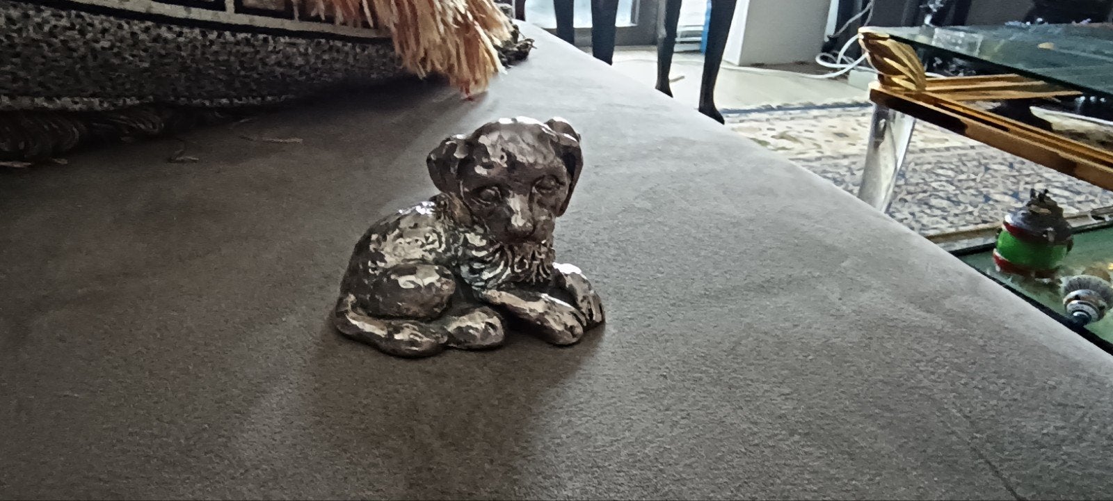 Antiek Zilver miniatuur van een Hondje, Antiek en Kunst, Ophalen of Verzenden
