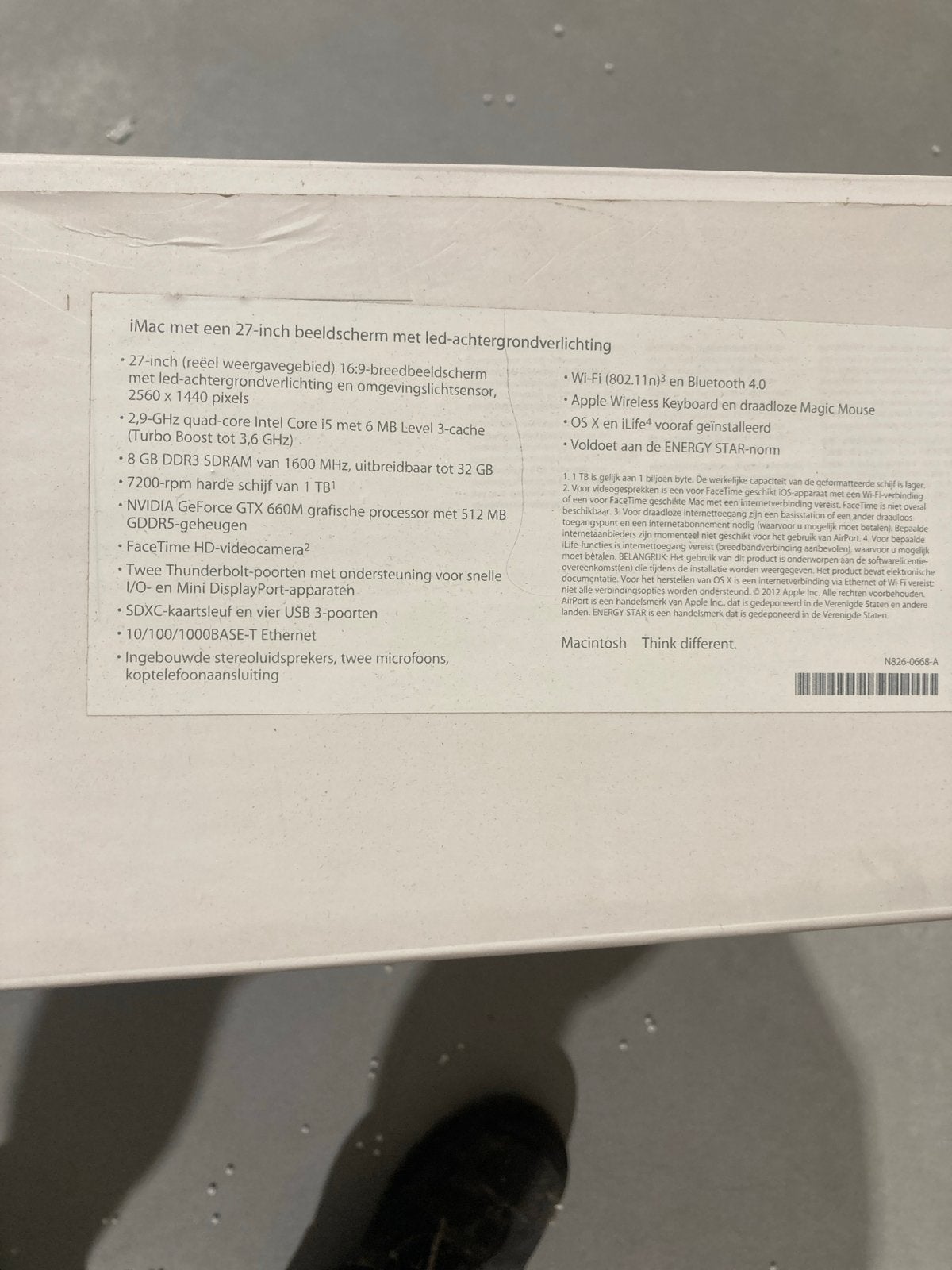 Oude iMac voor onderdelen (scherm kapot), Ophalen, Niet werkend, 8 GB, IMac