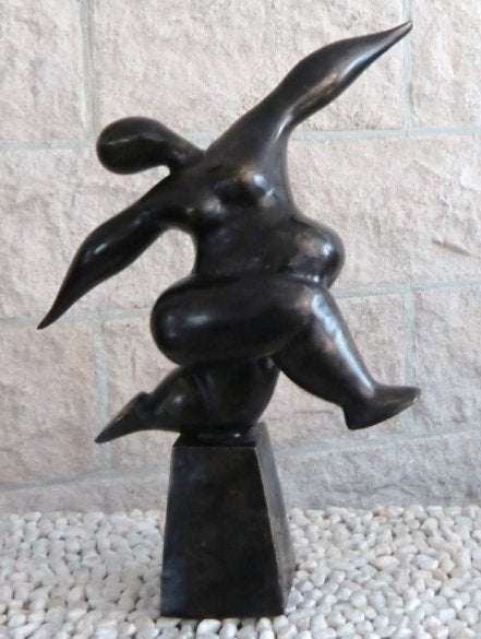 Beeld brons: Volslanke Dame - Dansen - Yoga enz.