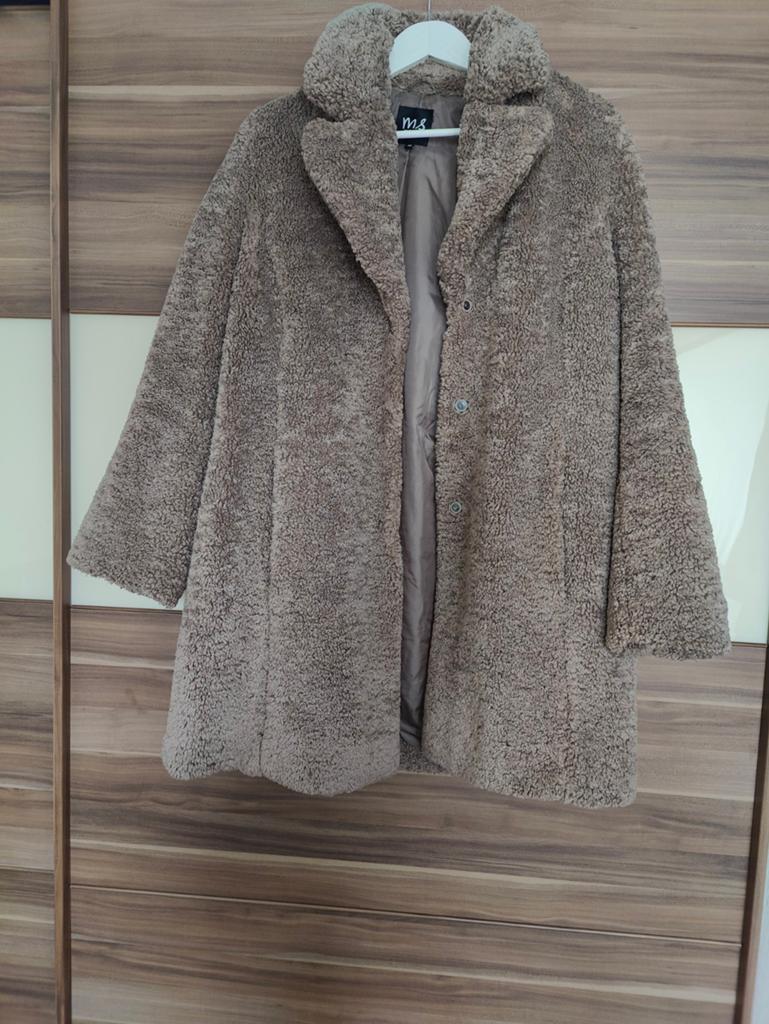 Leuke teddy jas zonder capuchon maat 46, Ophalen, Zo goed als nieuw, Maat 46/48 (XL) of groter, Beige