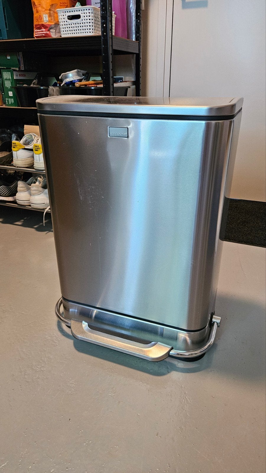 Simplehuman RVS pedaalemmer 70 liter., 50 tot 75 cm, Verzenden, 40 liter of meer, Zo goed als nieuw