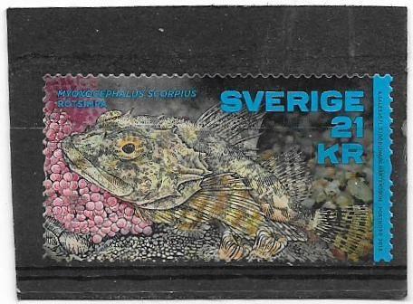 Zweden 2018 Fish 21 KR, Postzegels en Munten, Verzenden, Zweden, Gestempeld