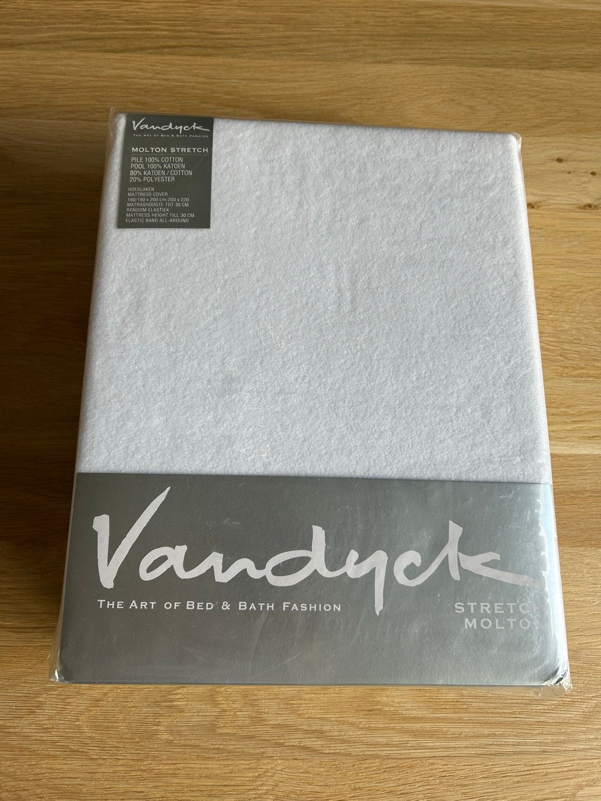 VanDyck Molton Stretch Hoeslaken Wit - Nieuw, Lits-jumeaux, Vandyck, Katoen, Nieuw