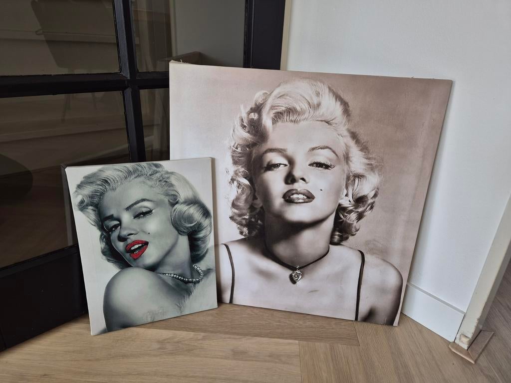 2 canvas doeken met Marilyn Monroe, Ophalen, Gebruikt, Schilderij
