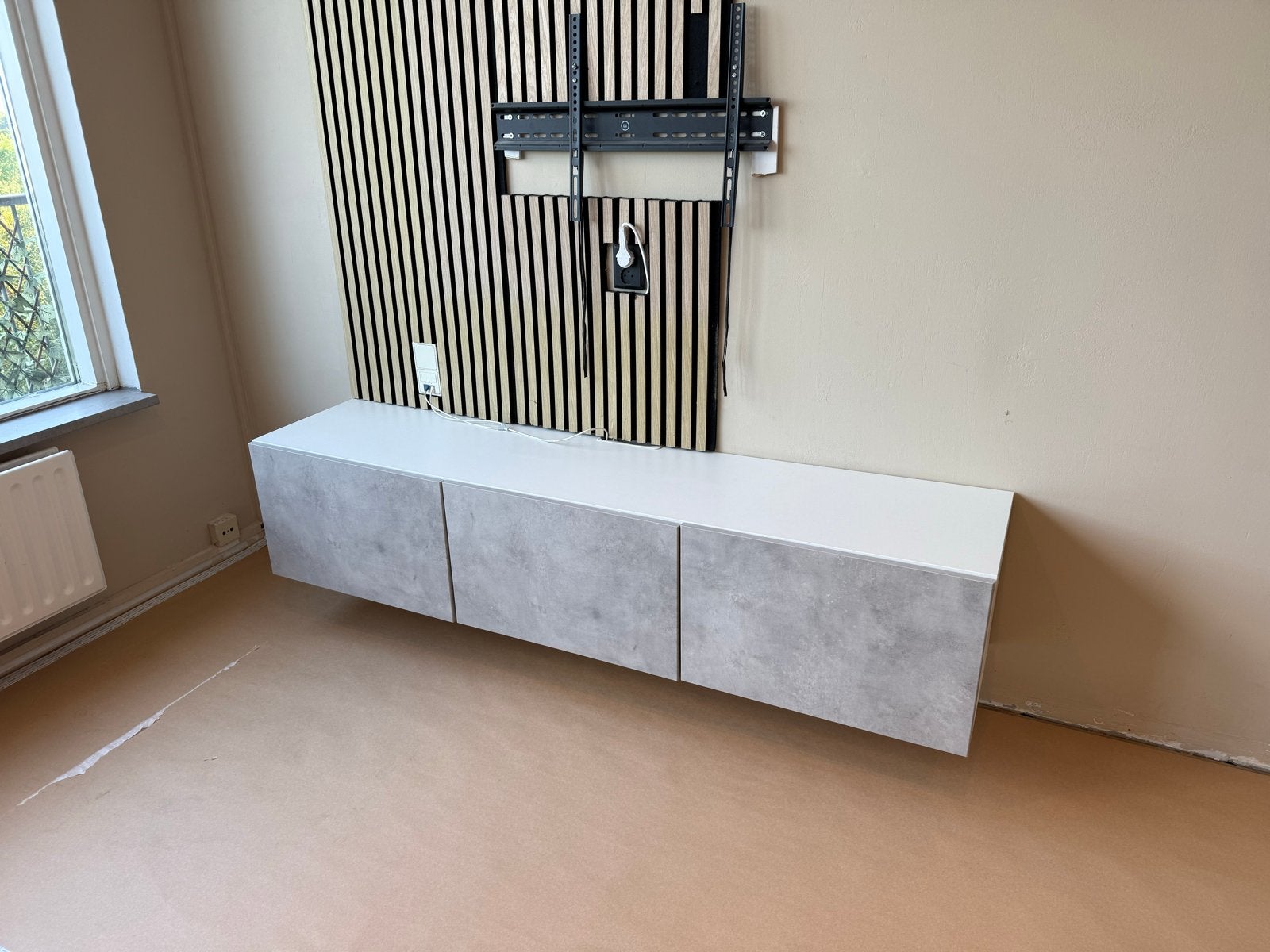 Ikea Kallviken tv meubel - Goede staat, Ophalen, Gebruikt, Betonpatroon, 150 tot 200 cm