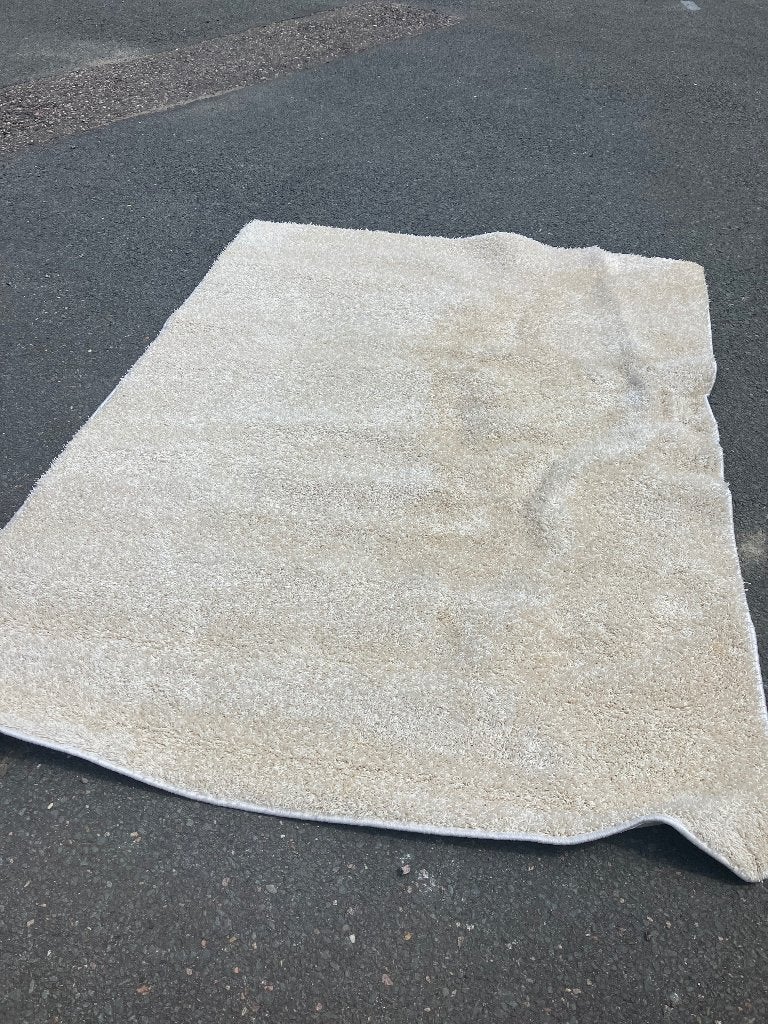 Vloerkleed wit bruin crème 165x220, Ophalen, Bruin, 150 tot 200 cm, 200 cm of meer