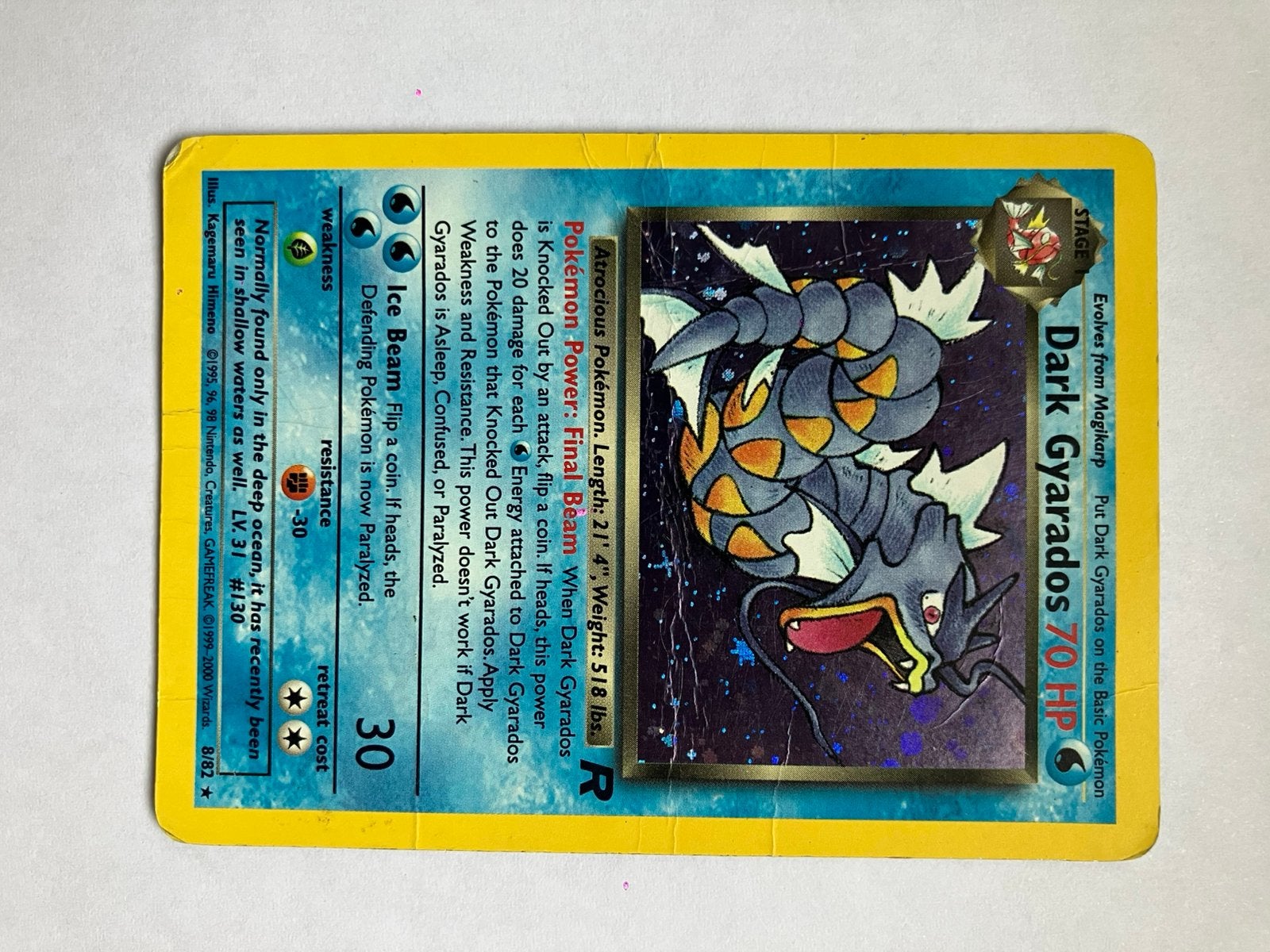 Dark Gyarados Holo - Rocket Set Pokémon kaart, Hobby en Vrije tijd, Verzamelkaartspellen | Pokémon, Ophalen of Verzenden, Gebruikt