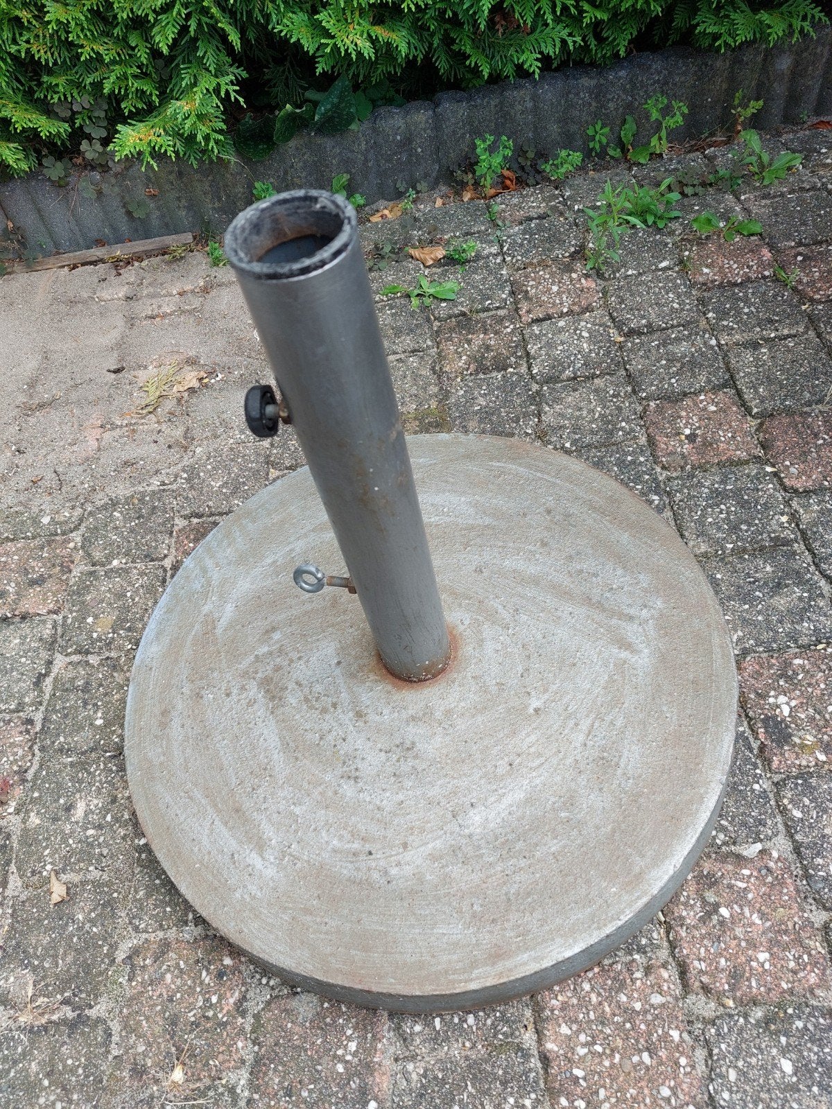 Parasolvoet gietijzer ca 40 a 50 kg, Tuin en Terras, Parasols, Ophalen, Gebruikt, Minder dan 1 meter, Parasolvoet