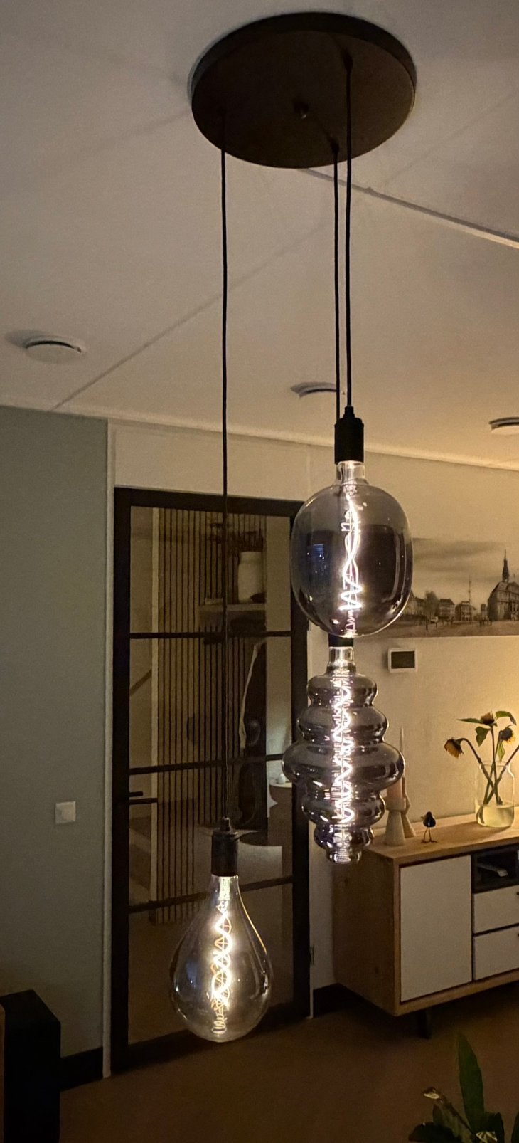 Hanglampen, Huis en Inrichting, Lampen | Hanglampen, Ophalen, Gebruikt, Glas