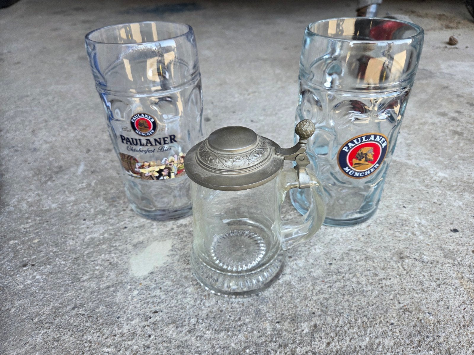 3 bierpullen 2 paulaner en 1 oudere, Verzamelen, Glas en Borrelglaasjes, Ophalen of Verzenden, Zo goed als nieuw, Overige typen