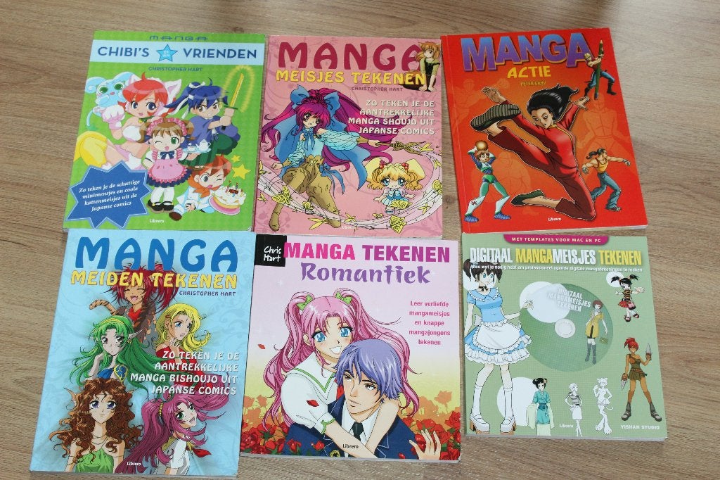 manga 6 tekenboeken - Strips tekenen, Boeken, Ophalen of Verzenden, Zo goed als nieuw, Tekenen en Schilderen