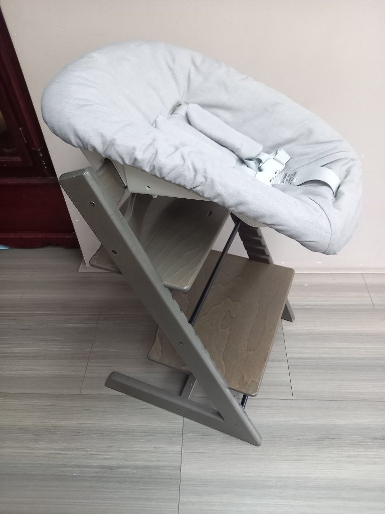 Stokke Tripp Trapp kinderstoel, met newbornset en babyset, Ophalen, Gebruikt, Meegroeistoel, Stoelverkleiner