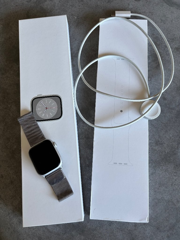 Apple Watch Series 8 41mm Aluminium - Zilver, Gebruikt, Stappen, IOS, Ophalen of Verzenden
