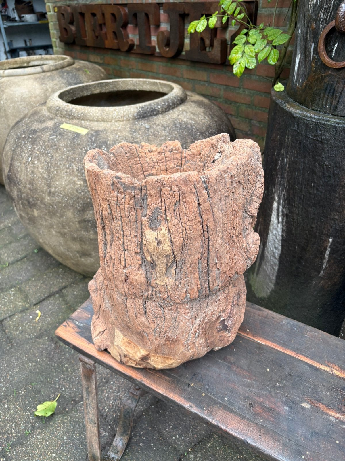 Robuuste houten vijzel, Hout, Gebruikt, T, Ophalen of Verzenden