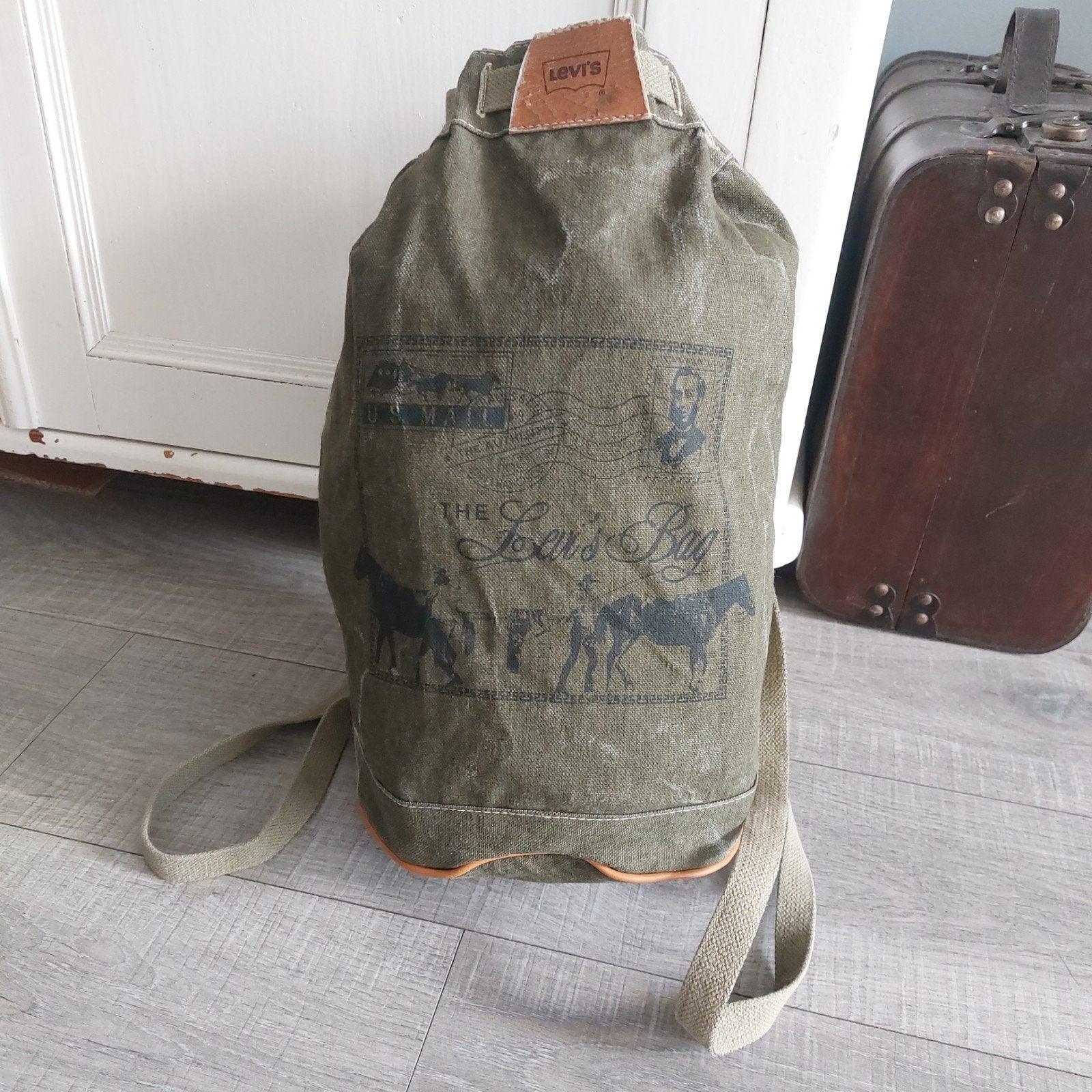 Vintage 90s Levis canvas plunjezak backpack, Ophalen of Verzenden, Gebruikt, Overige merken