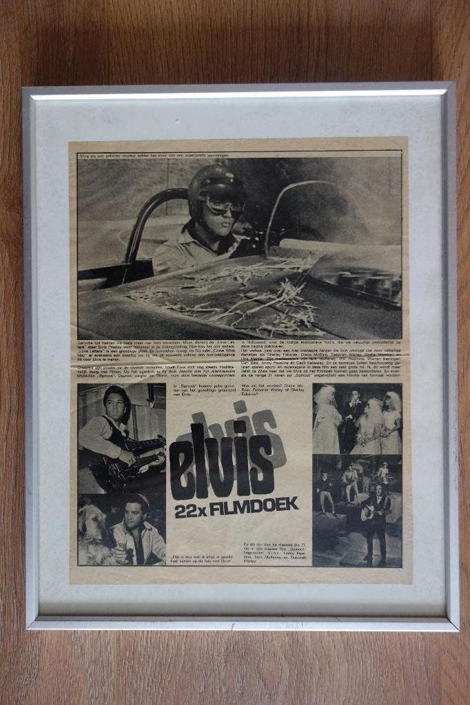 Kranten knipsel Elvis Presley 22 x filmdoek, Verzamelen, Ophalen of Verzenden, Zo goed als nieuw, Foto of Kaart