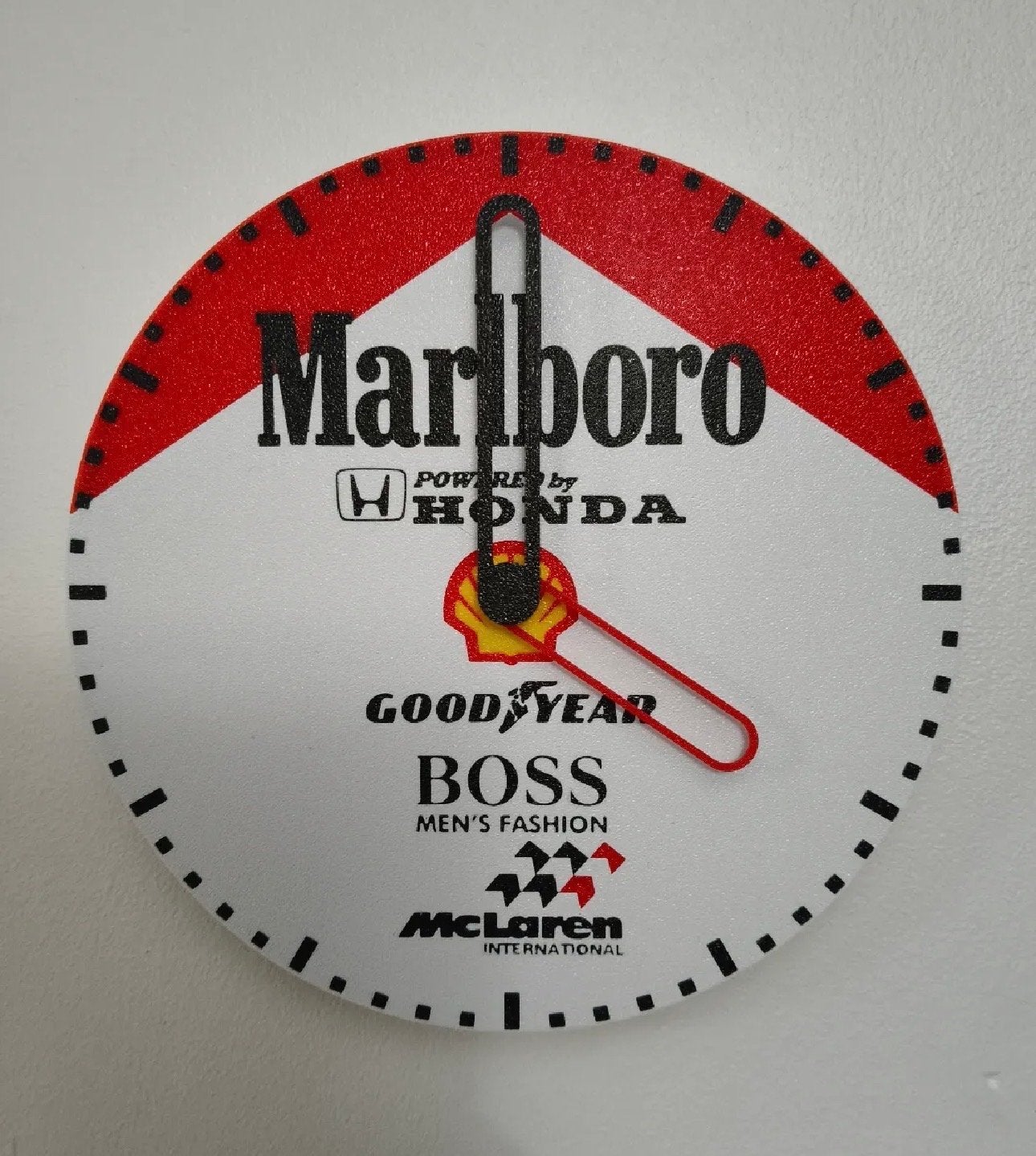 Marlboro McLaren Honda F1 Wandklok - Uniek Design, Verzenden, Zo goed als nieuw
