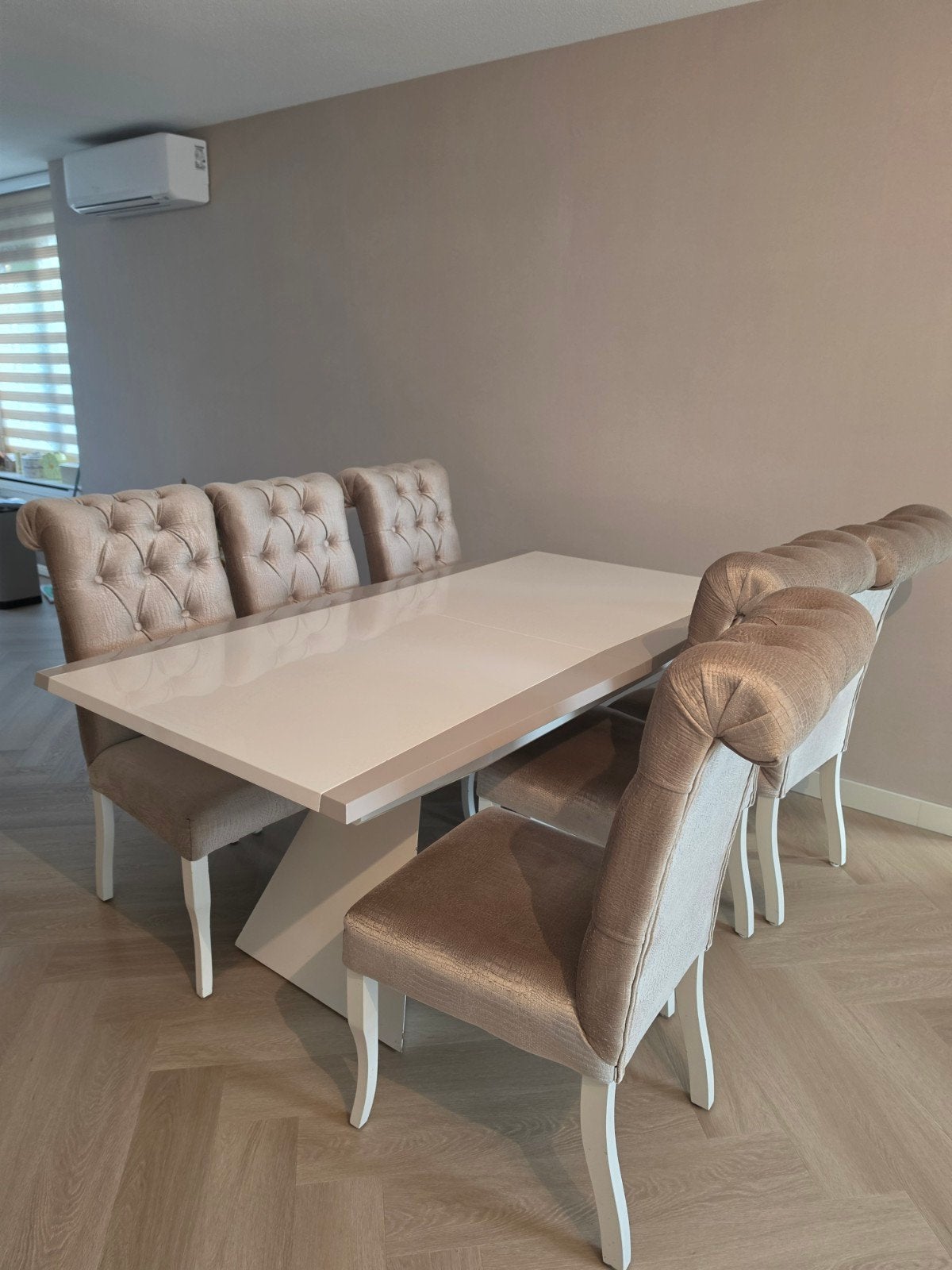 Valentino Eettafel 180-240cm met Stoelen, Ophalen, Gebruikt, 50 tot 100 cm, Vijf personen of meer
