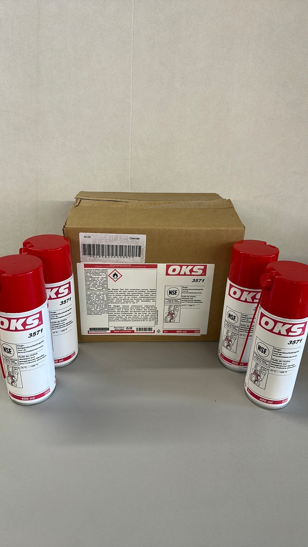 4x OKS 3571 Hoge Temperatuur Kettingspray 400ml, Verzenden