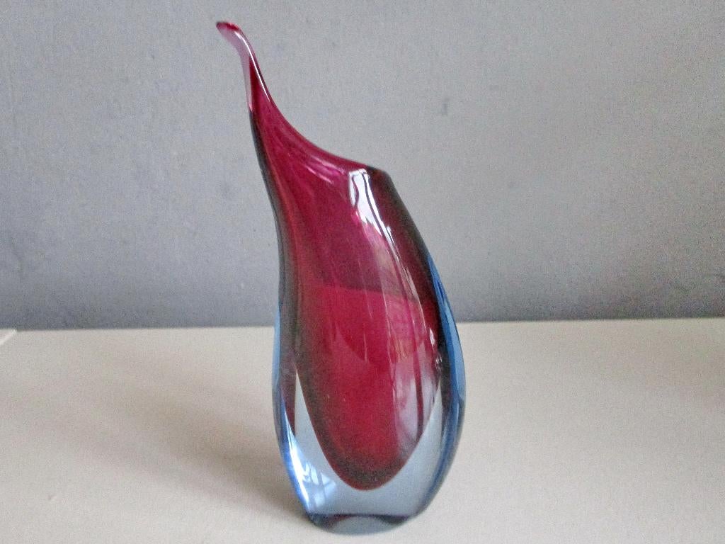 Vase Murano glas glazen vaas Luigi Onesto ca 1970 teardrop, Ophalen of Verzenden