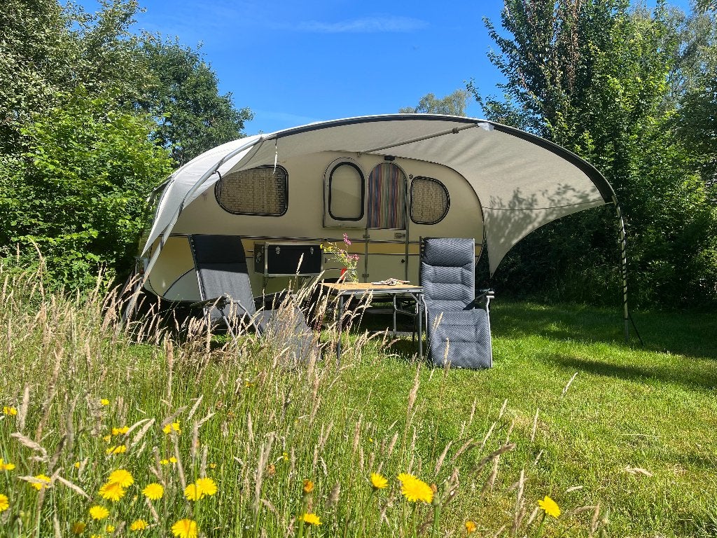 Zeldzame mooie opgeknapte Mostard Yvonne LD306 Retrocaravan, Caravans en Kamperen, Caravans, Overige merken, Treinzit, Tot en met 3