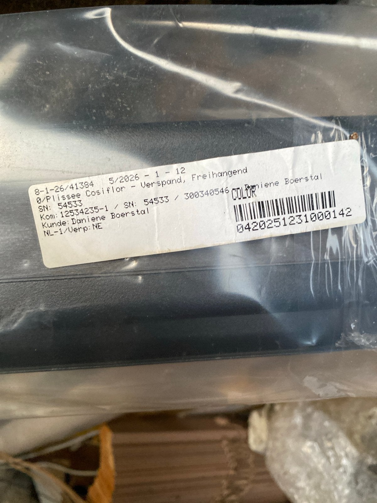 Plissee gordijn Verspand vrijhangend 240 breed 170 hoog17170, Ophalen of Verzenden, Nieuw, Zwart