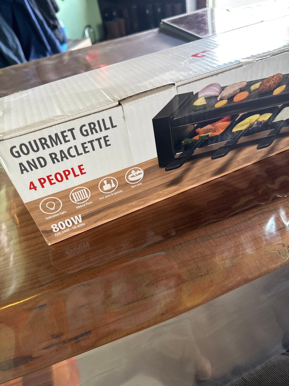 Alpina Gourmet Grill en Raclette - 4 personen, 800W, Ophalen of Verzenden, Nieuw, Minder dan 4 personen