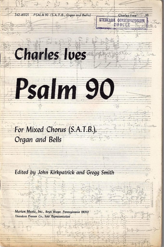 Bo924 bladmuziek psalm 90 Charles Ives, Ophalen of Verzenden, Gebruikt, Artiest of Componist, Religie en Gospel