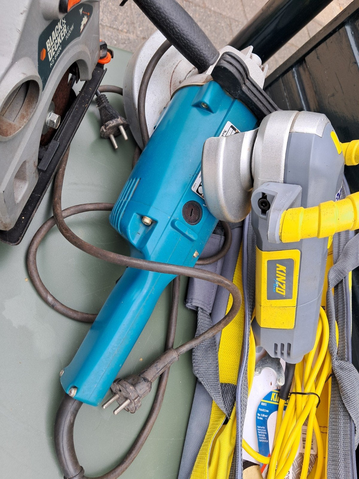 Twee slijpschijven makita en kinzo plus schilker zaag, Ophalen, 1000 watt of meer, Haakse handslijpmachine