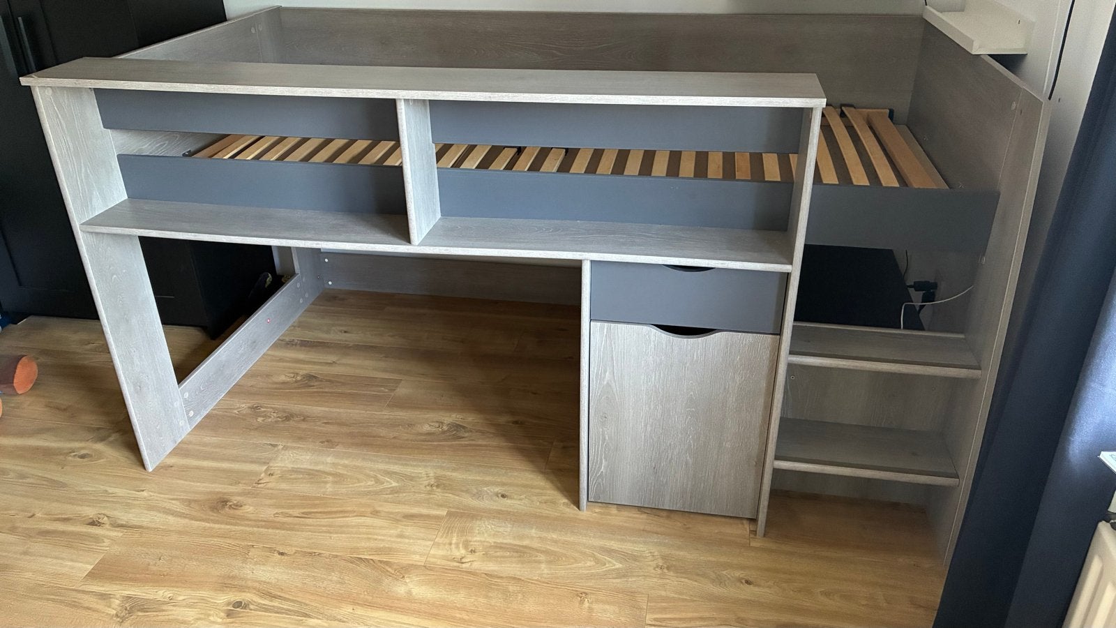 Halfhoogslaper met opbergruimte - goede staat, Ophalen, Gebruikt, 90 cm, Eenpersoons