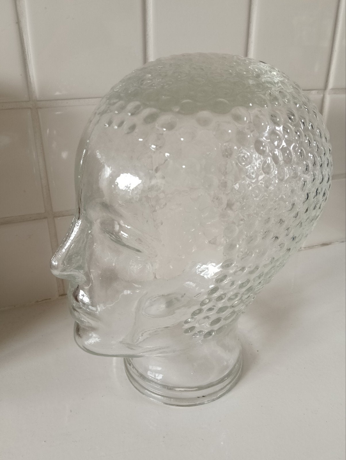 Retro glazen hoofd, Ophalen of Verzenden