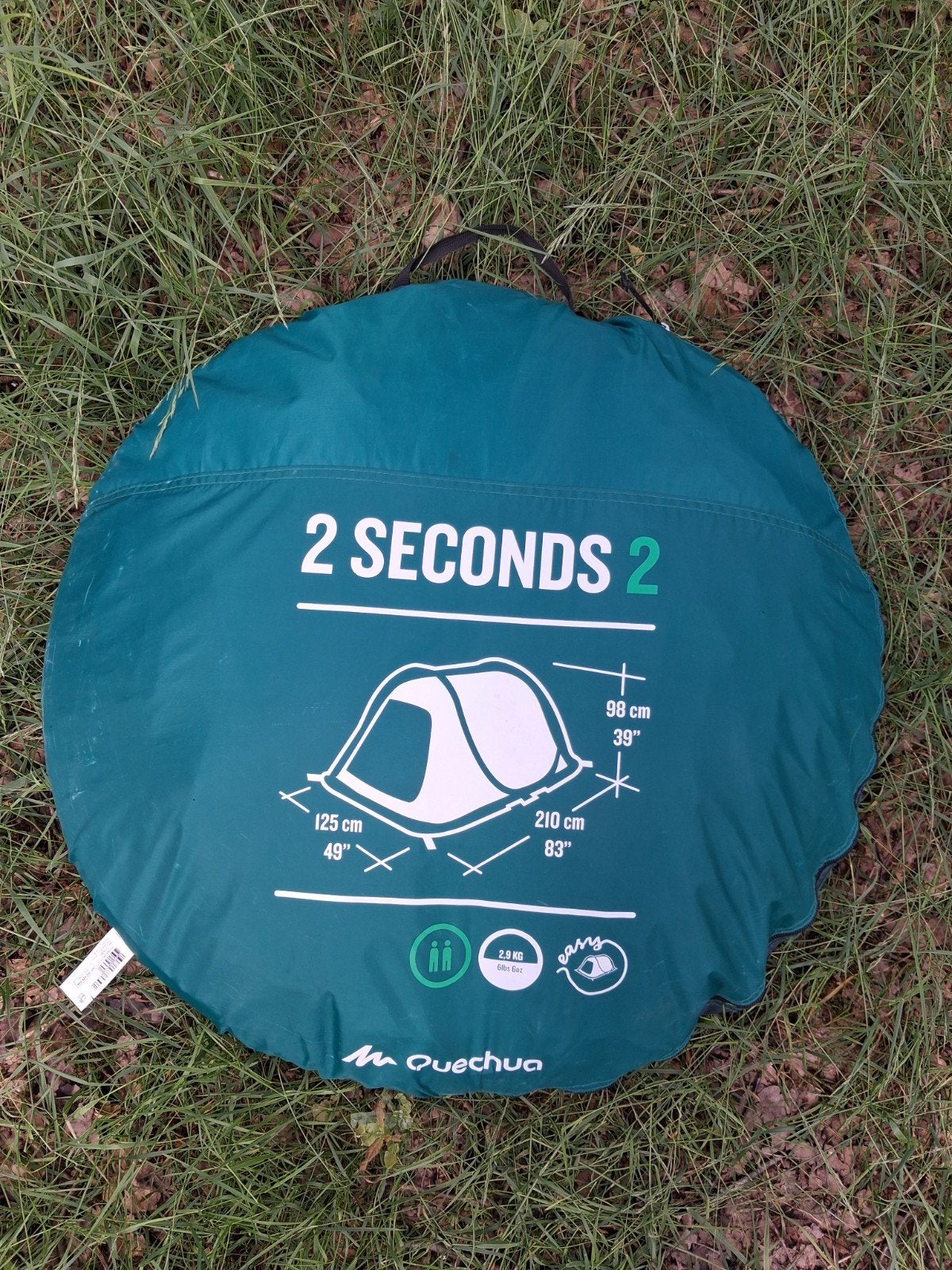 Quechua 2 Seconds 2-persoons tent - Snel op te zetten!, Caravans en Kamperen, Tenten, Ophalen