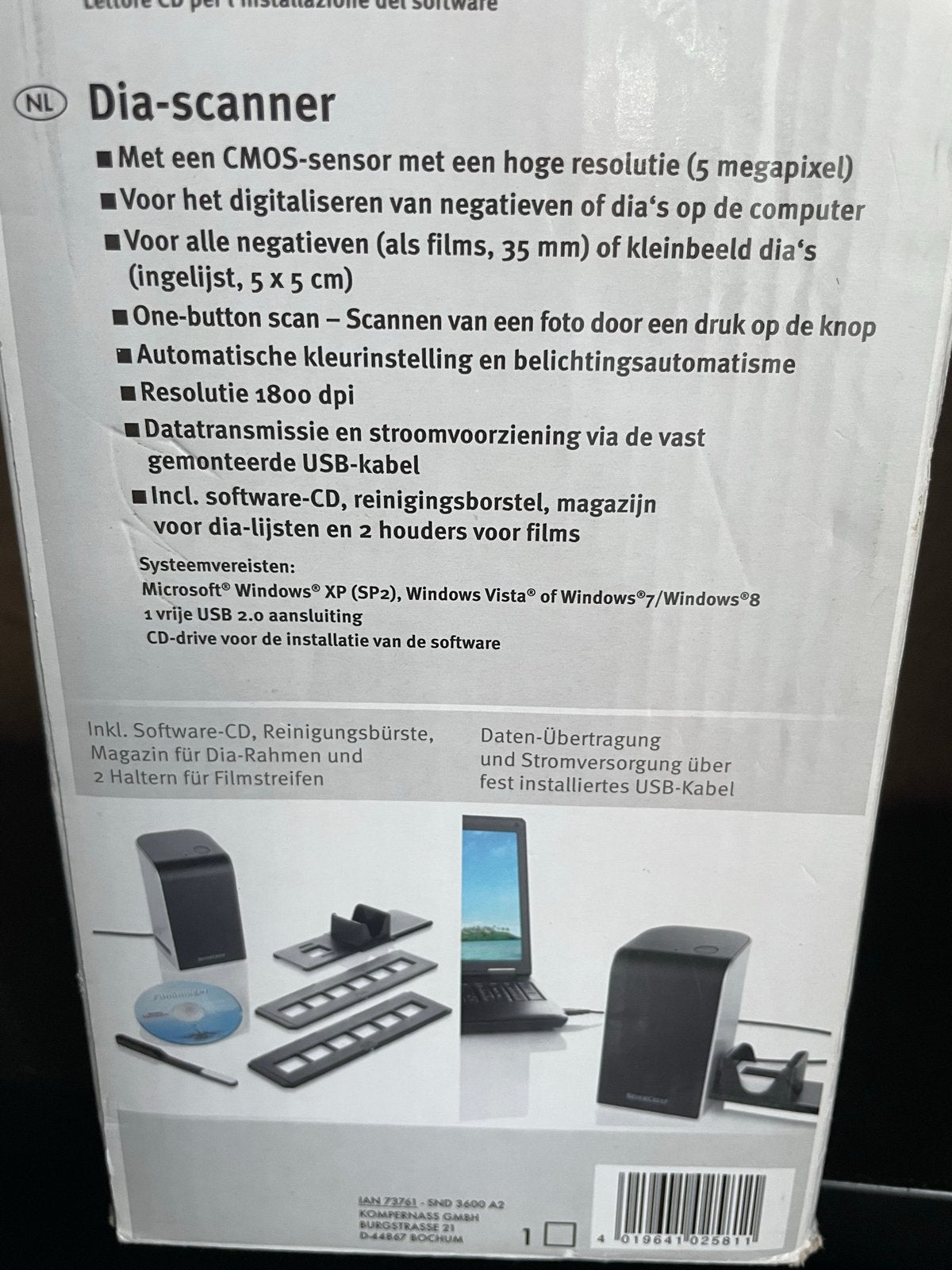 SilverCrest Dia-scanner 5MP voor negatieven en dia's, Computers en Software, Scanners, Gebruikt, Diascanner, Windows, Ophalen
